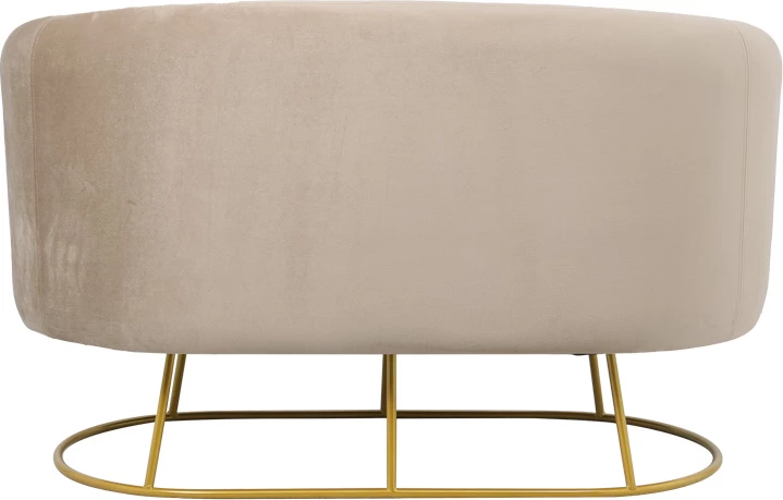 Dvosed, žamet bež-zlato, zlate kovinske noge, 135x75x85 cm Rony