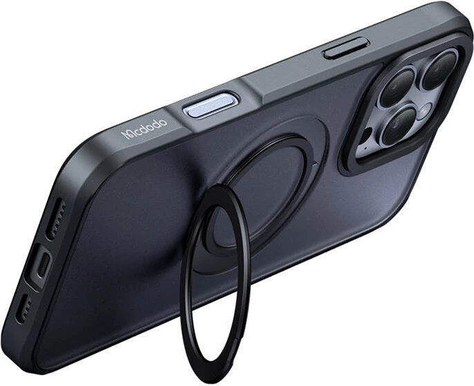 Ovitek za telefon z MagSafe in držalom za iPhone 16 Pro, Mcdodo PC-4932, črn
