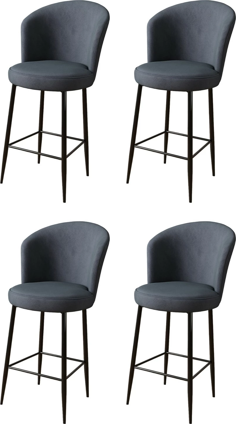 Set barskih stolov (4 kosi), Hanah Home Alte, antracit črn