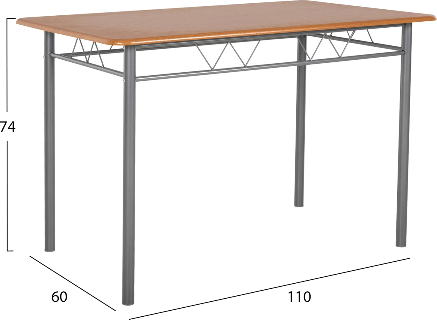 Jedilni set 5 kosov PEARY FH9416.12 srebrna kovina-MDF v barvi sonama 110x60x74Hcm