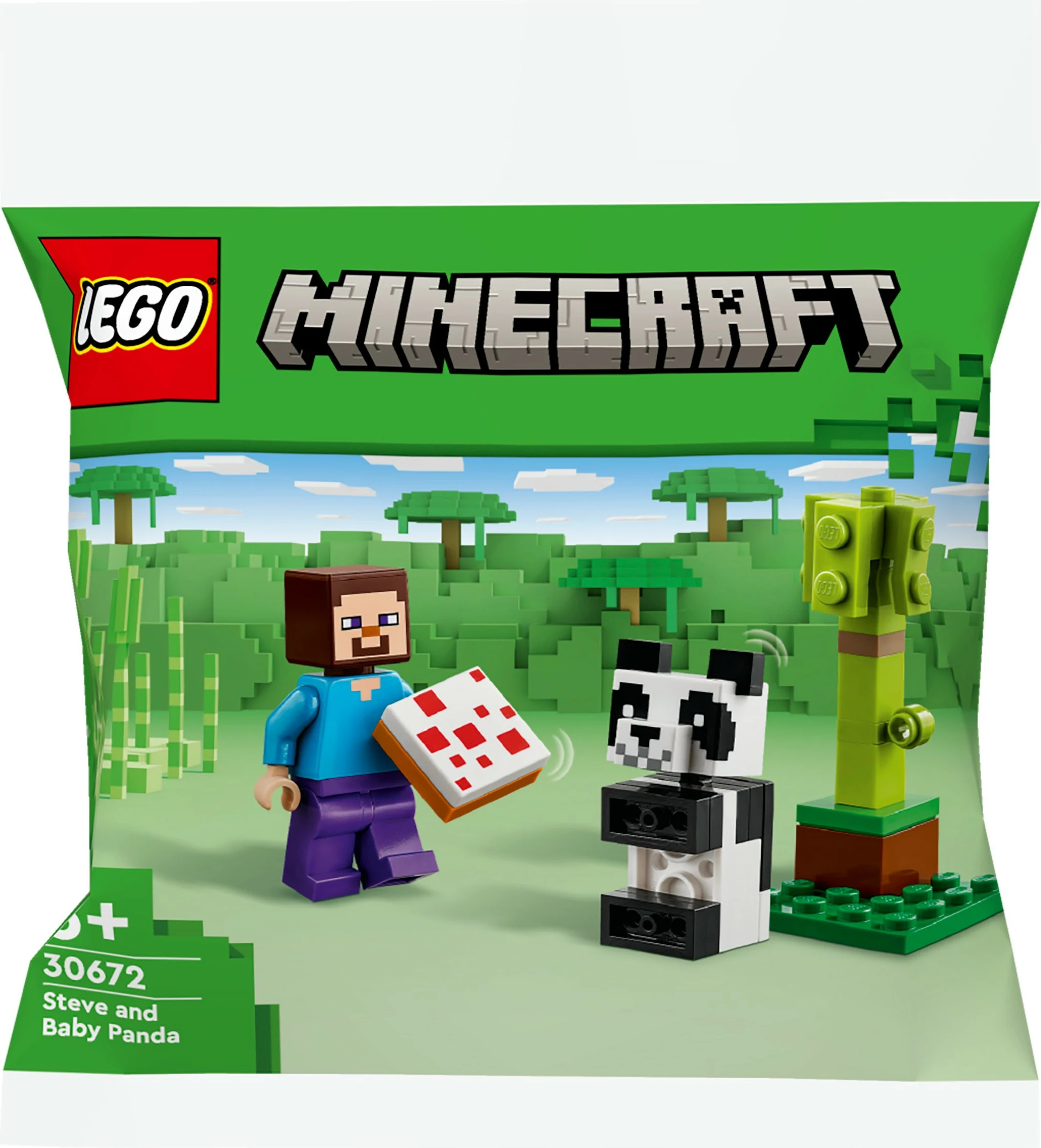 Set za gradnjo Minecraft Steve s pandico, LEGO 30672, večbarvno