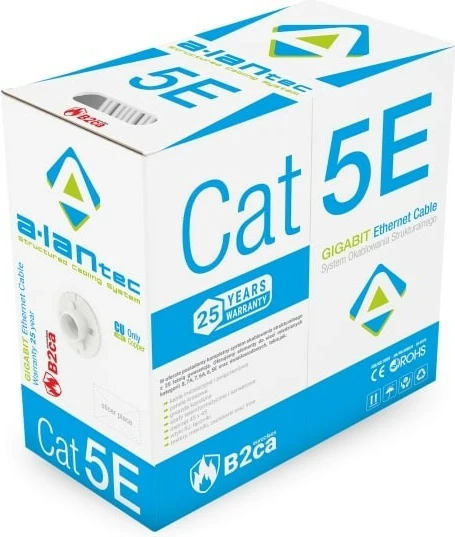 Omrežni kabel Cat 5e U/UTP, 305 m, siva — ALANTEC