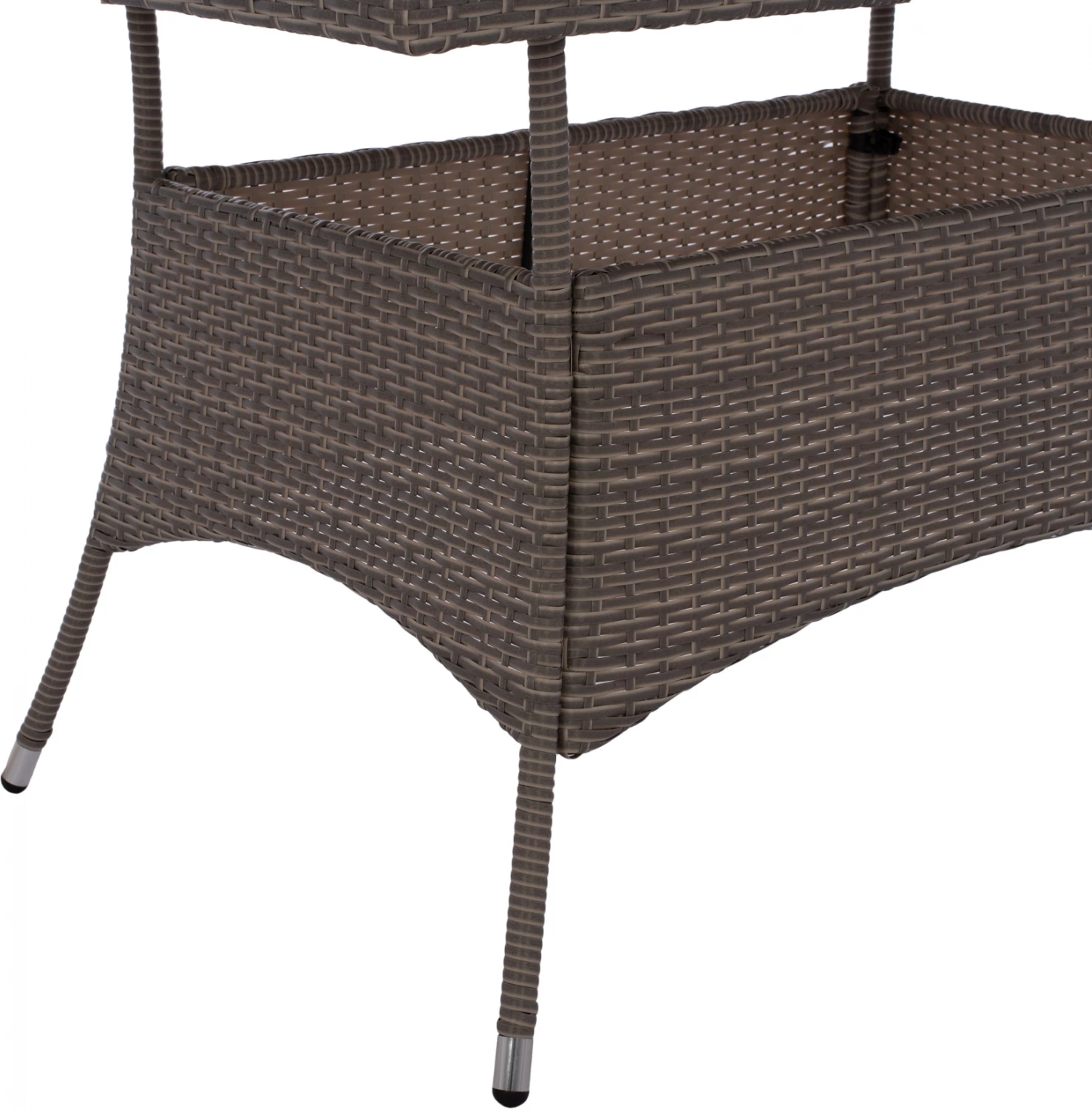 Kovinska miza Military iz ratana v sivi barvi FH5141.31 120x70x75 cm