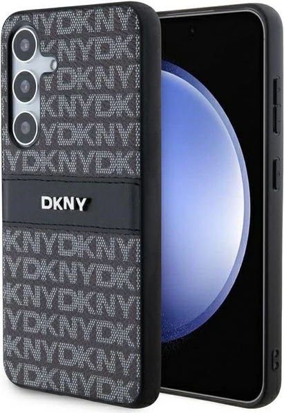 Zaščitni ovitek za Samsung Galaxy S24, DKNY Mono Stripe & Metal Logo, črn