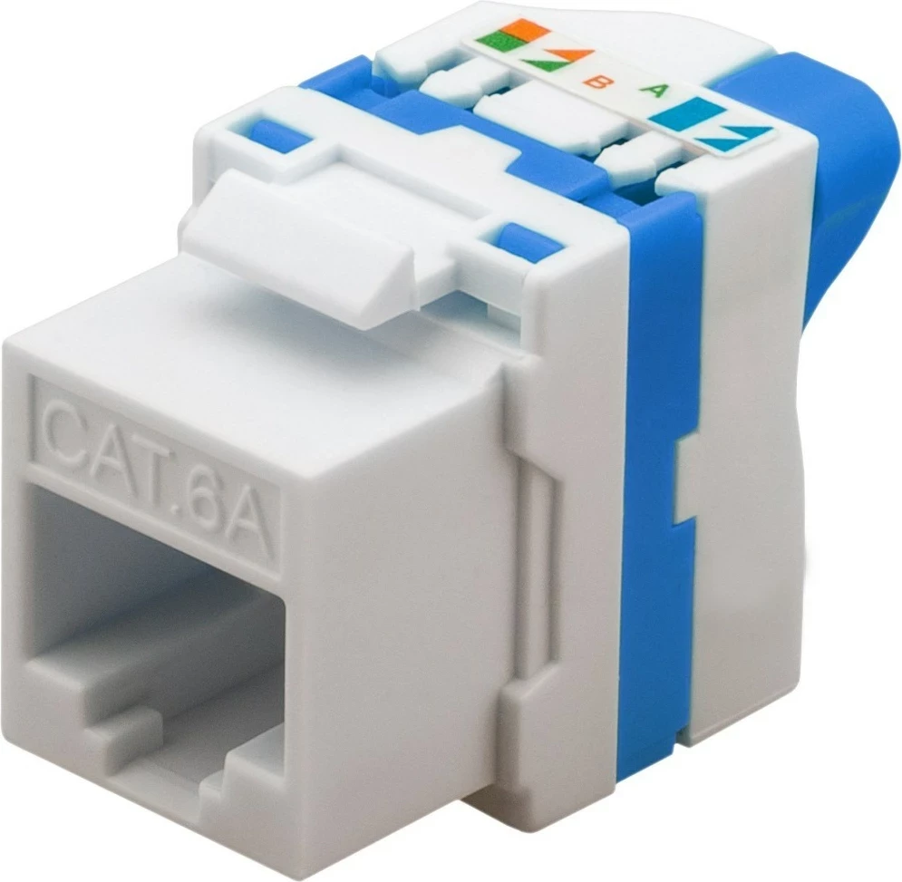 Jack RJ45 CAT 6a KeyStone, brez zaščite, bel - Techly