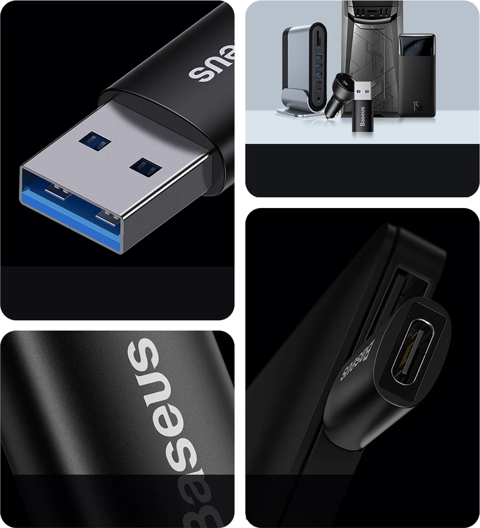 Adapter USB 3.1 OTG, USB-A na USB Type-C, Baseus Ingenuity Series, moder