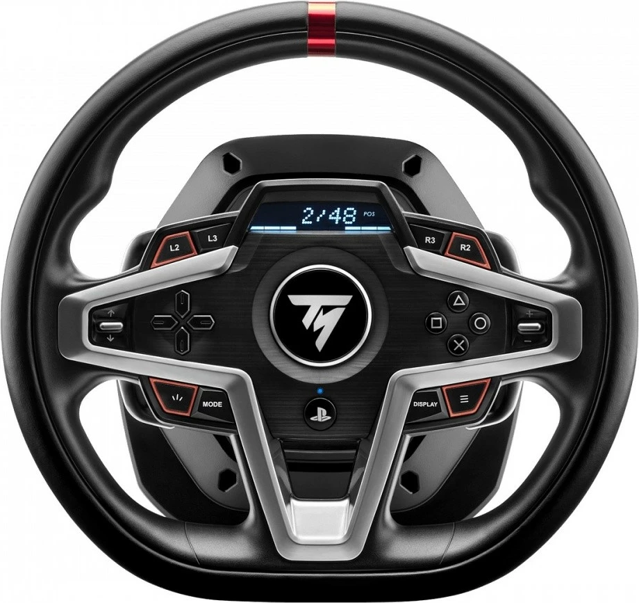 Gaming volan Thrustmaster T248R, 900° povratna sila (force feedback), 25 gumbov, USB, za PC/PS4/PS5, s pedali T3PM, črn