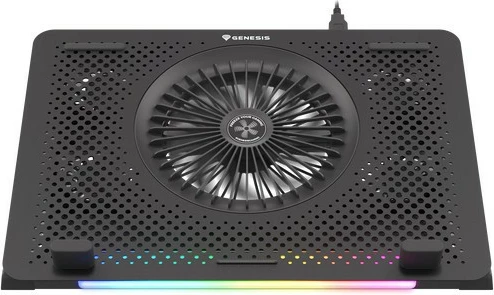 Hladilna podloga za prenosnik Natec Genesis Oxid 450 RGB, 15,6", 5 ventilatorjev, USB HUB, črna