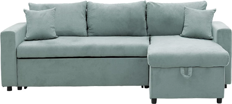 Kotna raztegljiva sedežna garnitura, obojestranska, mint zelena, 225x148x81 cm