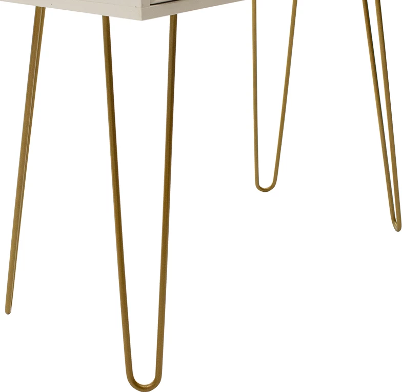 Konzolna mizica Isla, bela in zlata, 80x39x74 cm