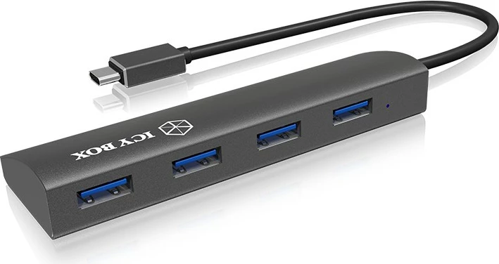 USB razdelilnik ICY BOX IB-AC6405-C, USB 3.2 Gen 1, 5000 Mbit/s, antracit