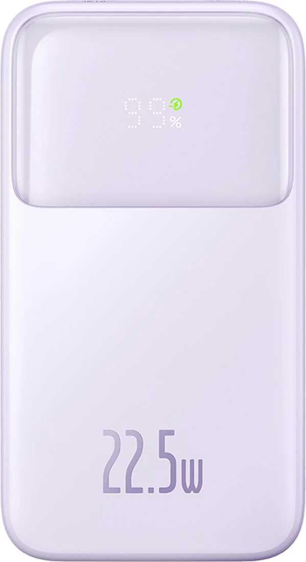 Powerbank z zaslonom, 10.000 mAh, 22,5 W, vijoličen — Baseus Comet Series PPMD020005 + kabel USB-A/USB-C