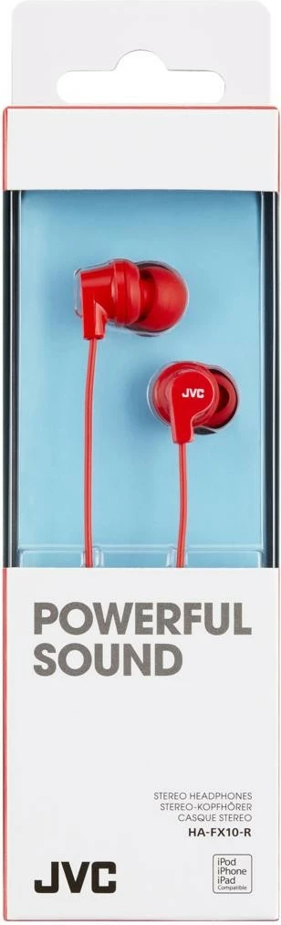 Slušalke in-ear JVC HA-FX10, 3,5 mm, rdeče