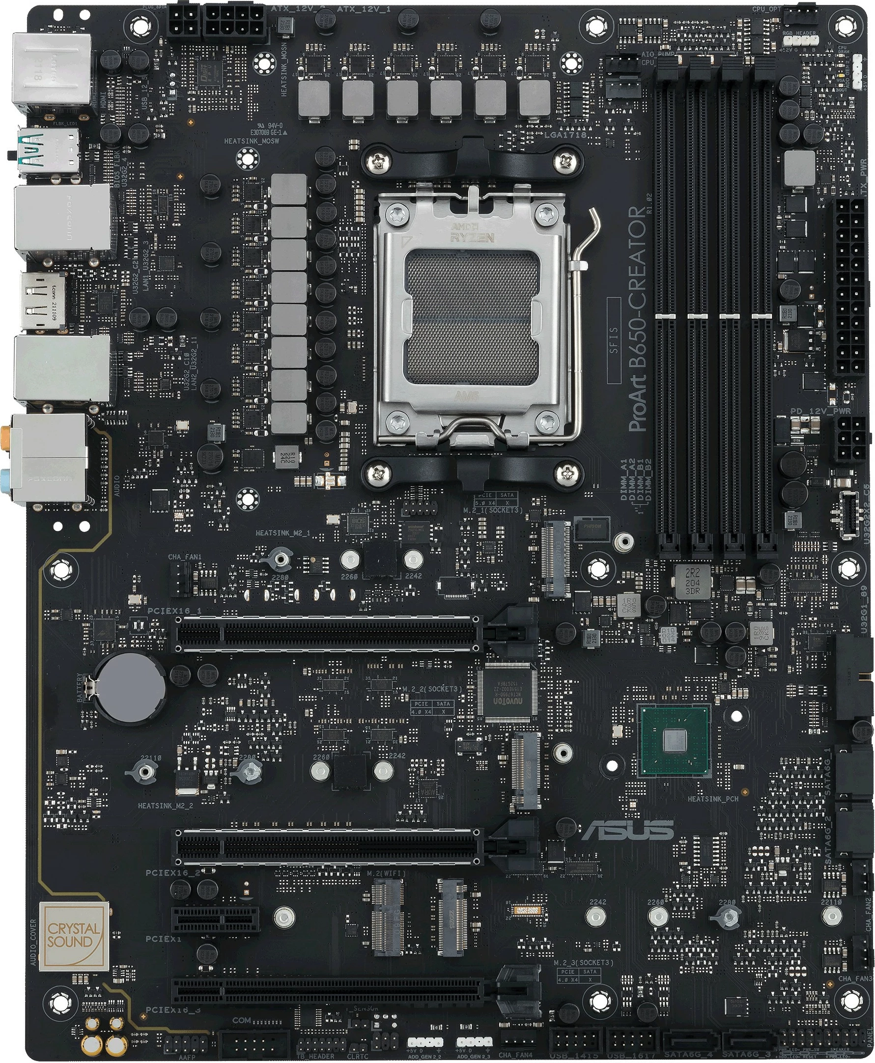 Napredna matična plošča ProArt B650-Creator ASUS, AMD Socket AM5, DDR5-SDRAM, 128 GB