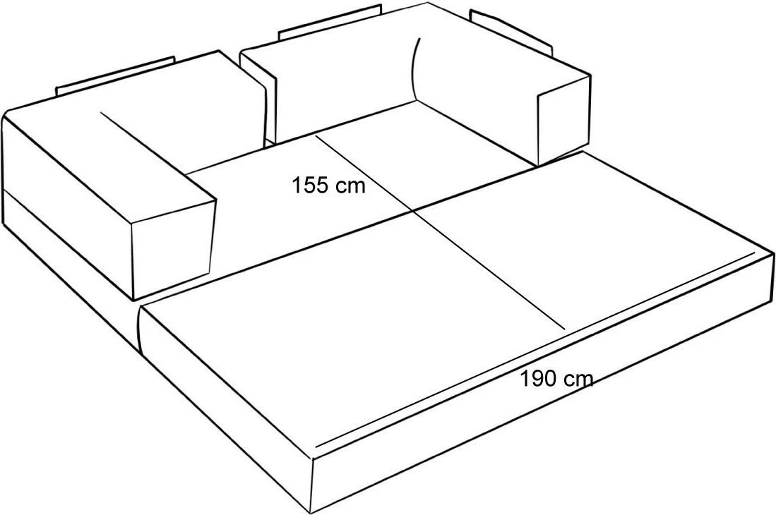 Kotna sedežna garnitura Comfort Mini, prevleka 100% chenille, zelena, 190 x 95 x 75 cm