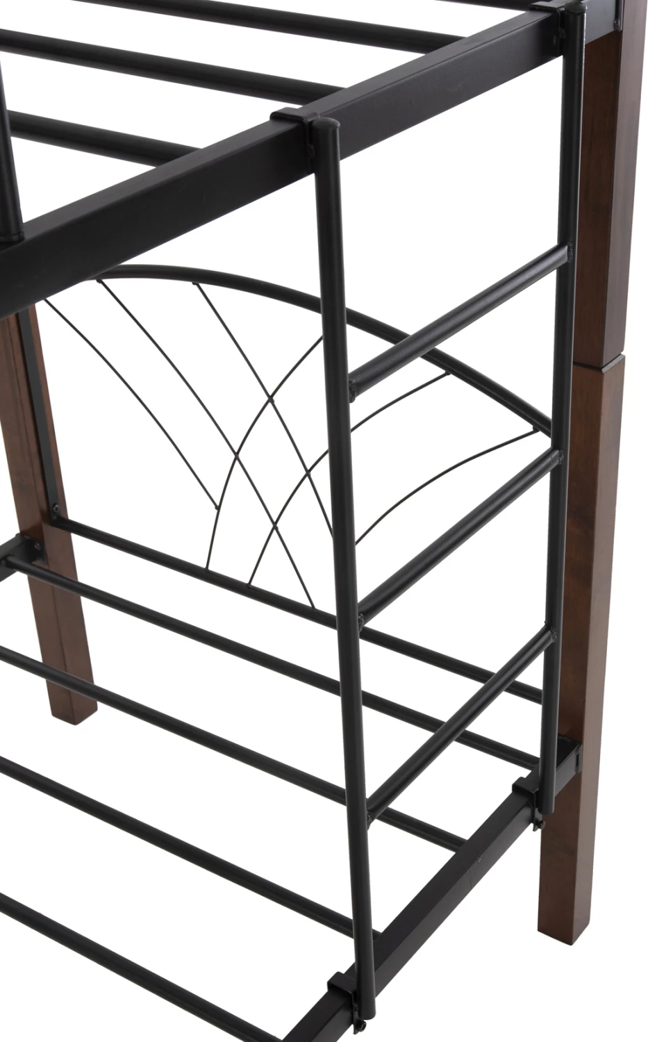 Pograd STOREY FH687 črna kovina-guma v orehovem lesu 200x90x158Hcm