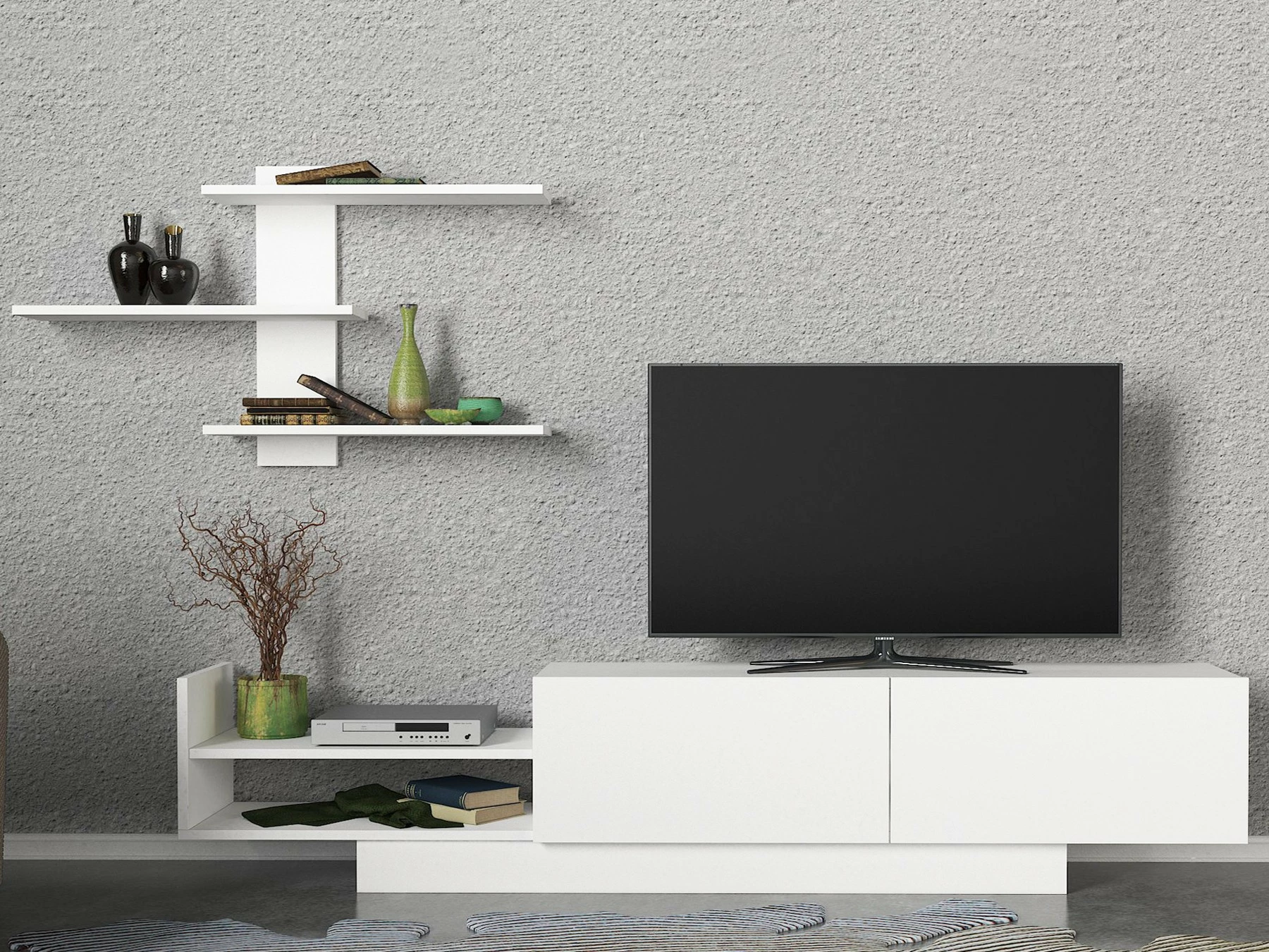 Komoda za TV Egemen Hanah Home, bela