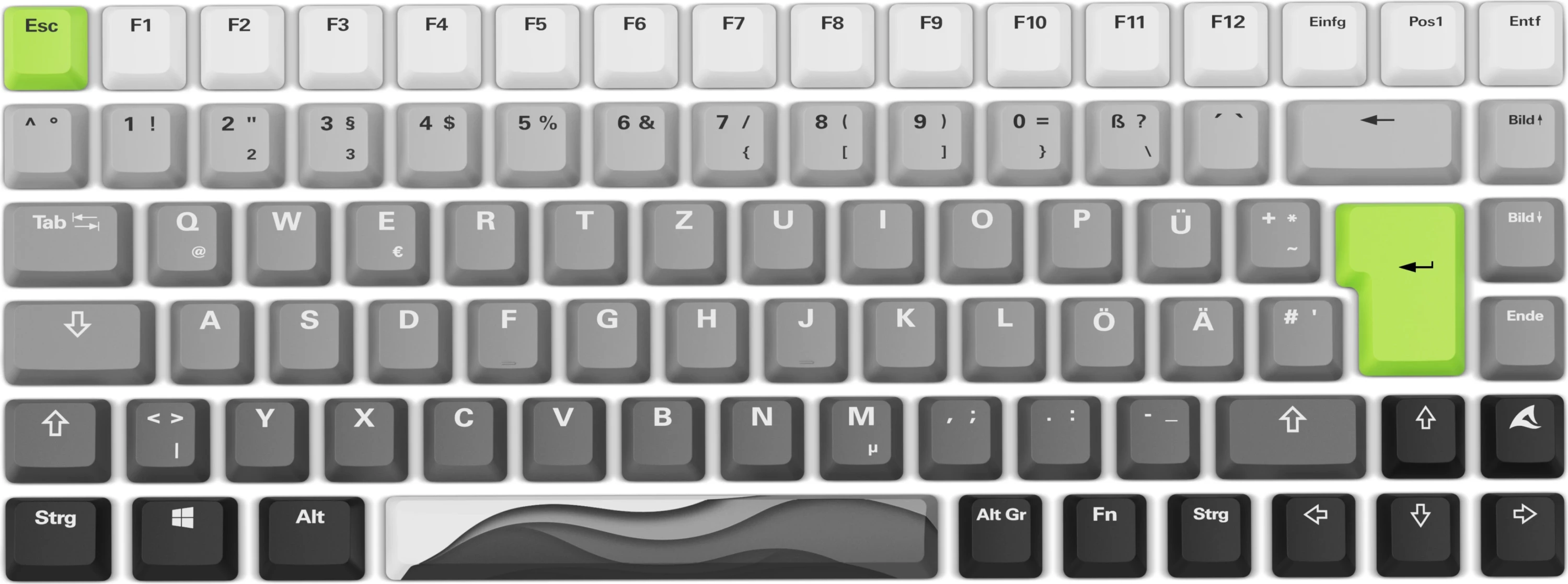 Mekančna tipkovnica in velik podloga za miško Sharkoon SKILLER SGK50 S3, siva/neon zelena