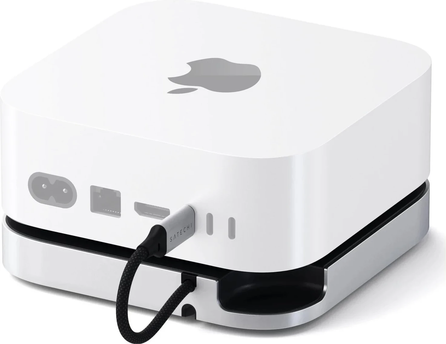 Stojalo in hub za Mac Mini M4/M4 Pro, reža za SSD M.2 NVMe, Satechi, srebrno