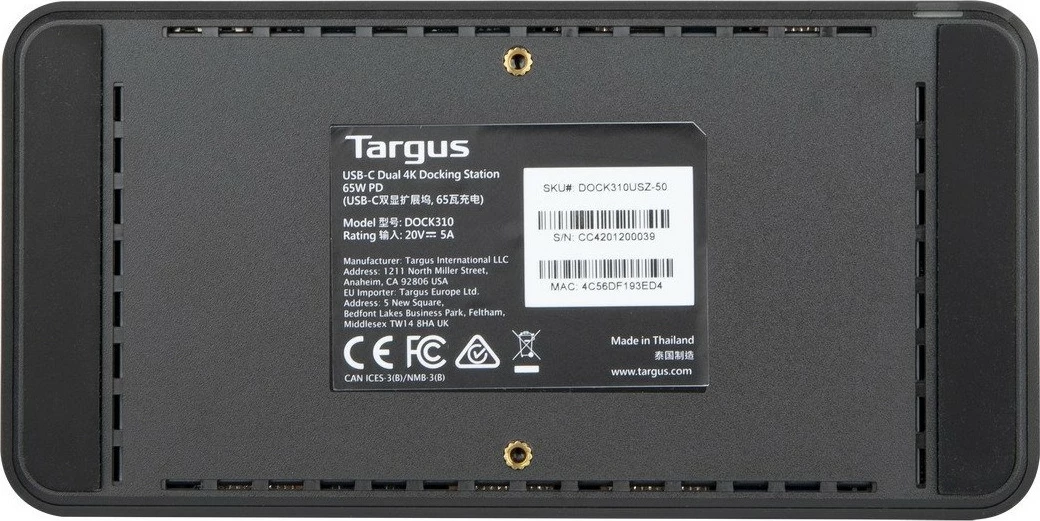 Docking postaja Targus DOCK310EUZ, USB-C, 5K Ultra HD, črna