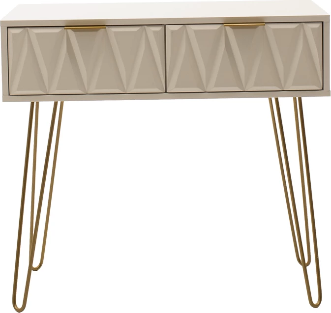 Konzolna mizica Isla, bela in zlata, 80x39x74 cm