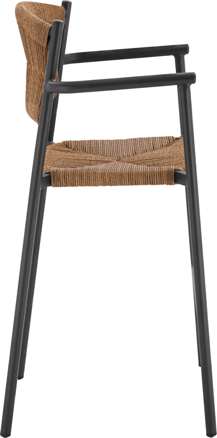 Aluminijasti barski stol z bež vrvjo FH5785.02 55,5x58x107 cm