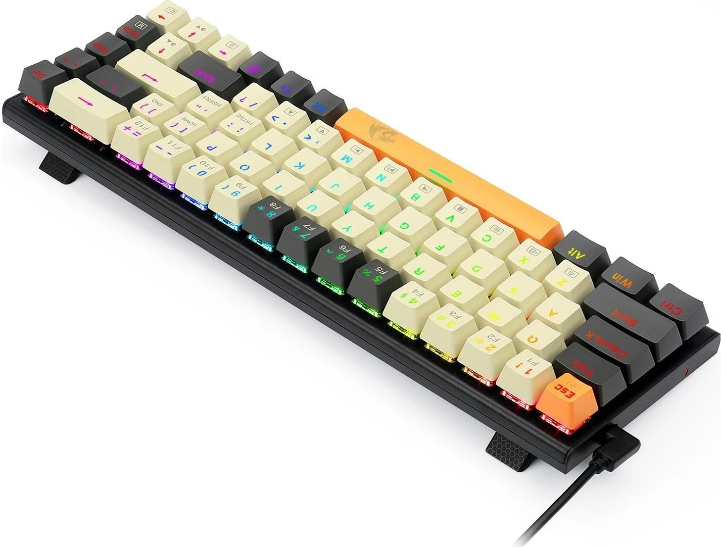 Mehanska tipkovnica Ryze Redragon K633CGO-RGB, 61 tipka, rjava