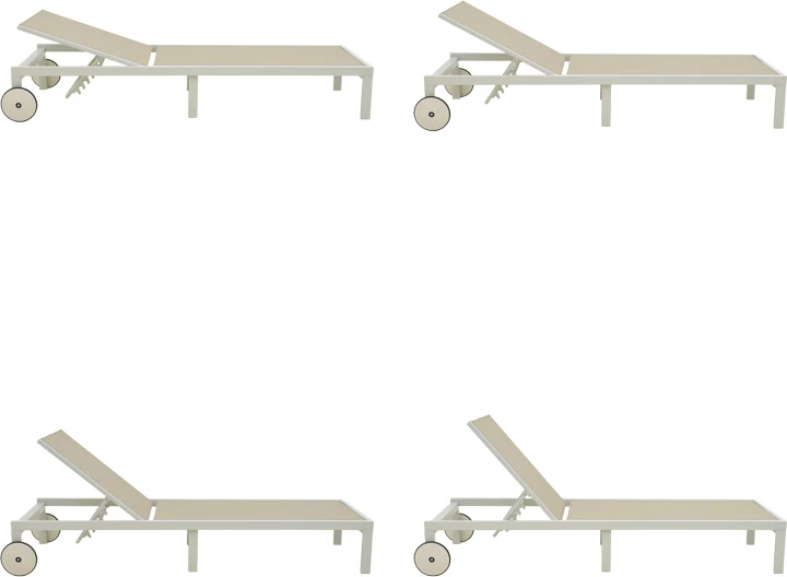 Ležalnik, aluminij bel, tekstilena bež, Mailo, 71x206x30 cm