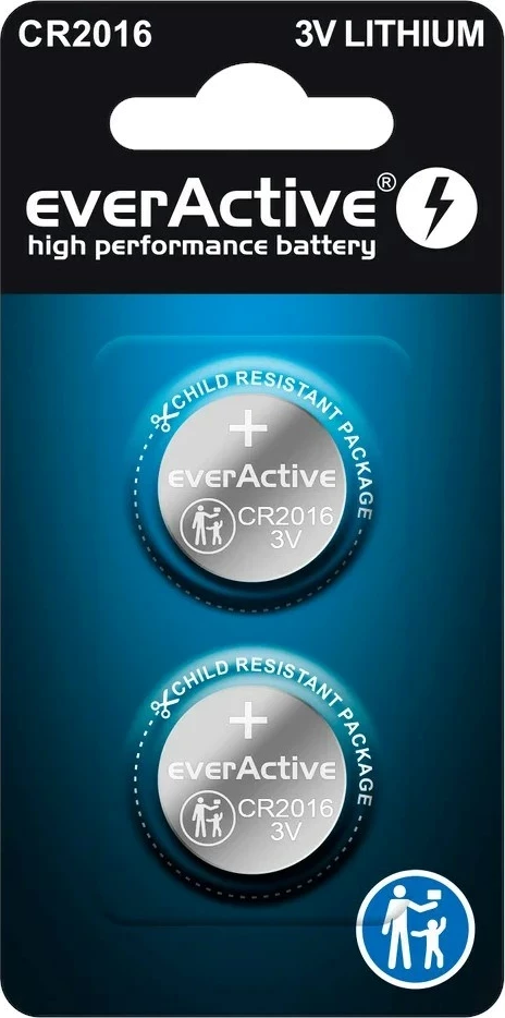 Baterija iz litija CR2016, 3V, set 2 kosa, everActive