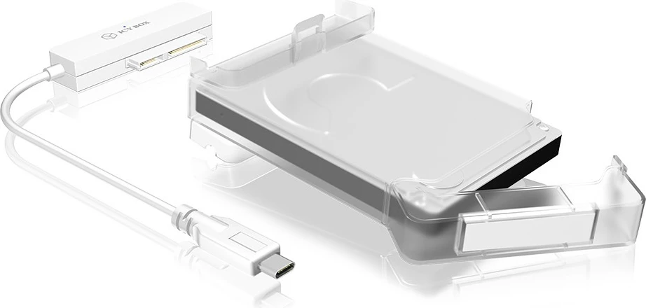 Zunanja vgradna ohišja za 2,5" SATA III, USB Type-C, prosojno bela, ICY BOX IB-AC703-C
