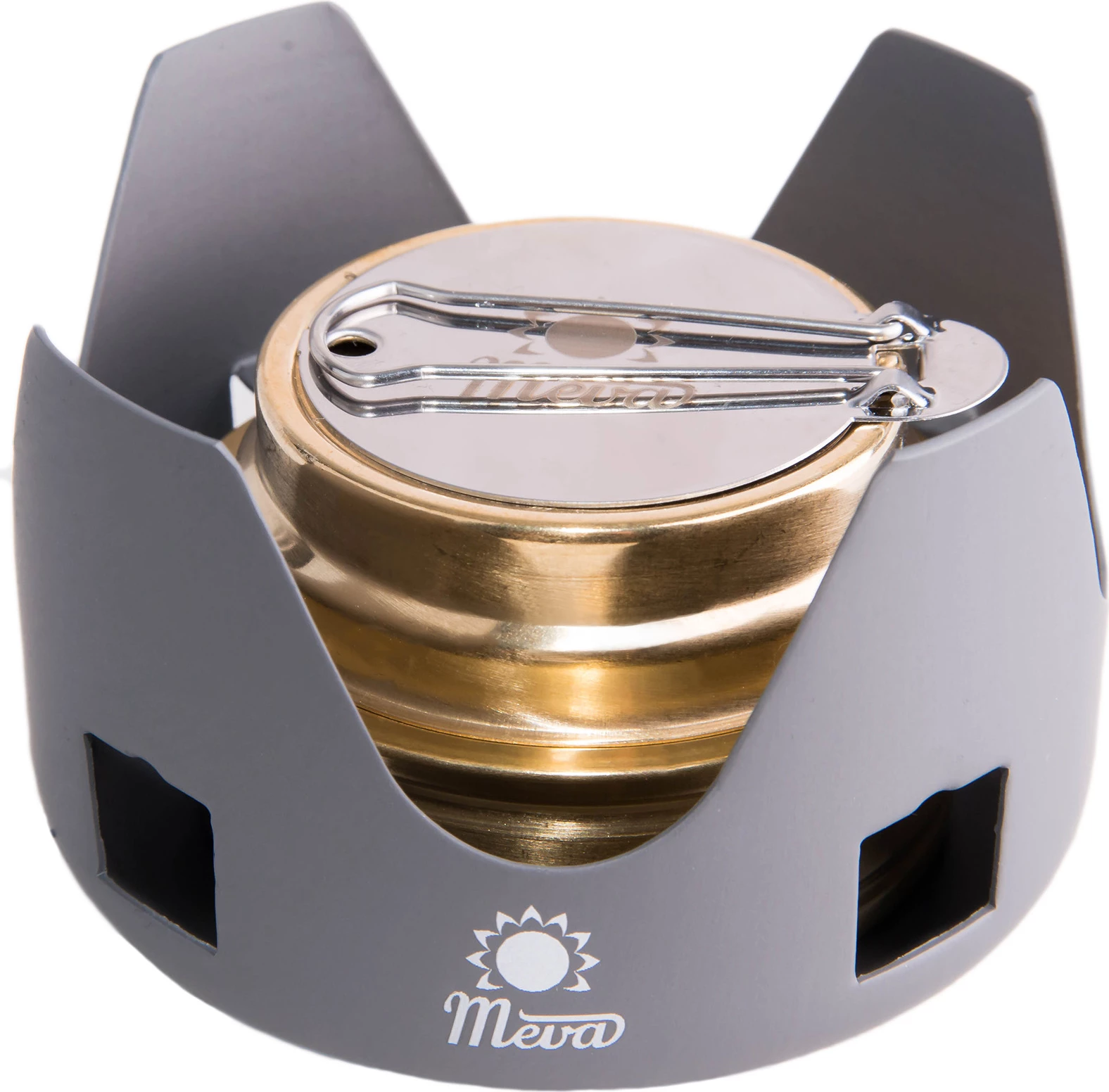 Turistični štedilnik Meva ULV21001 za alkohol, kovinski, srebrn