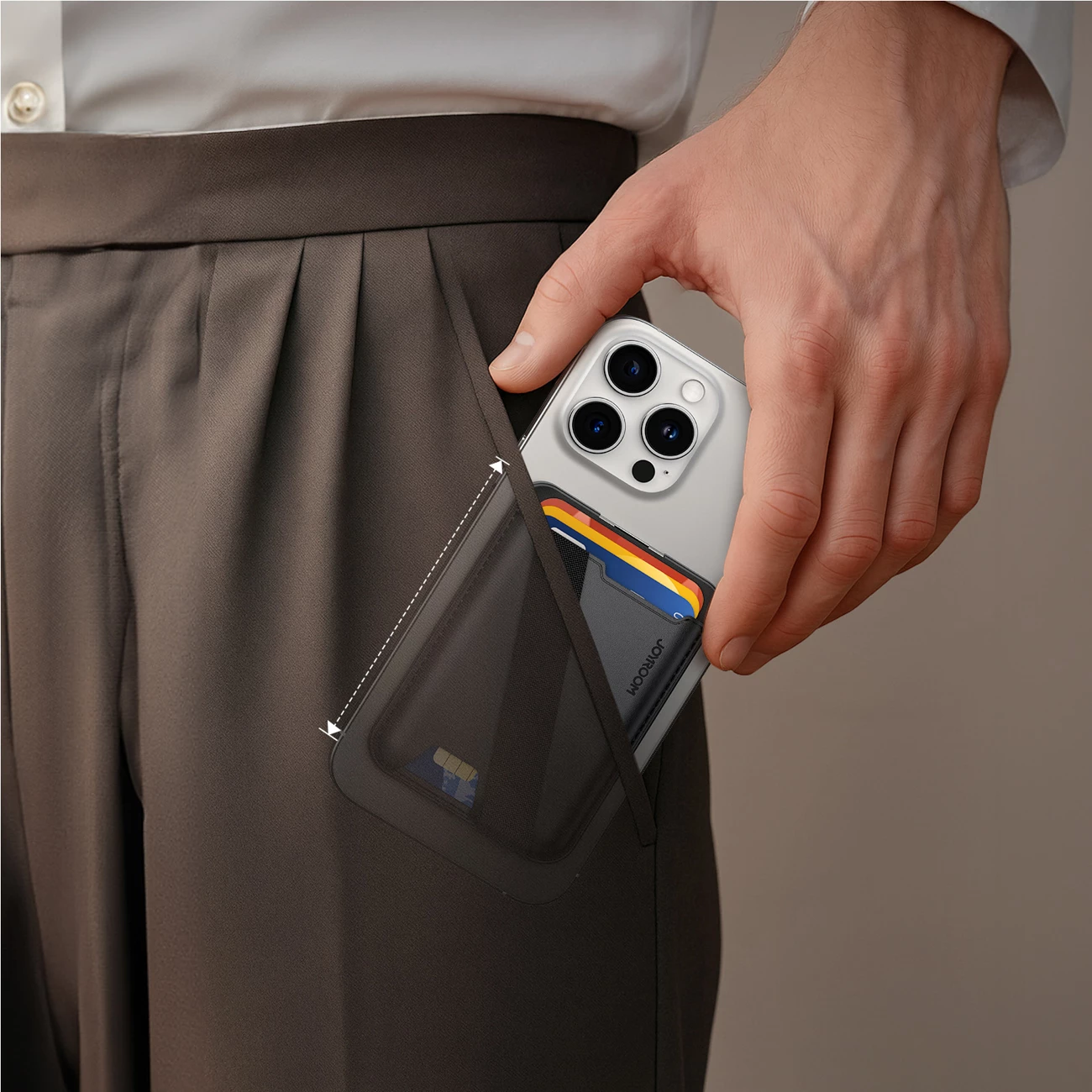 Magnetni denarnica za MagSafe Joyroom JR-ZS432, črna