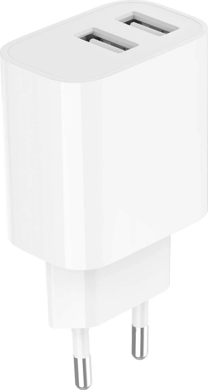 Dvojni USB-A polnilec Gembird, 5V 2.4 A, bel