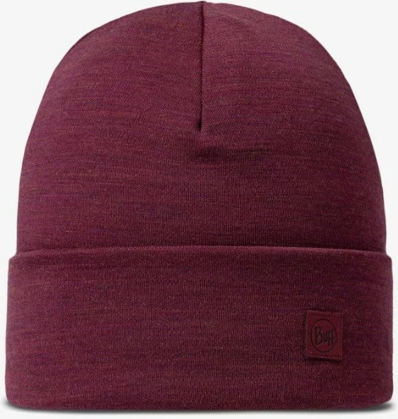 Zimska kapa iz težke merino volne Buff, za odrasle, rdeča