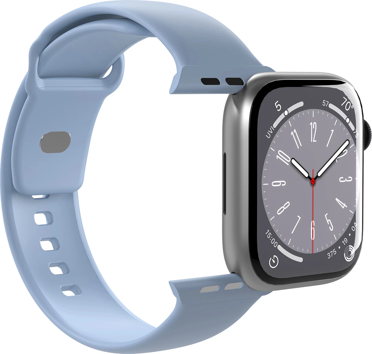 Silikonski pašček za Apple Watch Puro Icon, 42/44/45/49 mm, 2 kosa, moder
