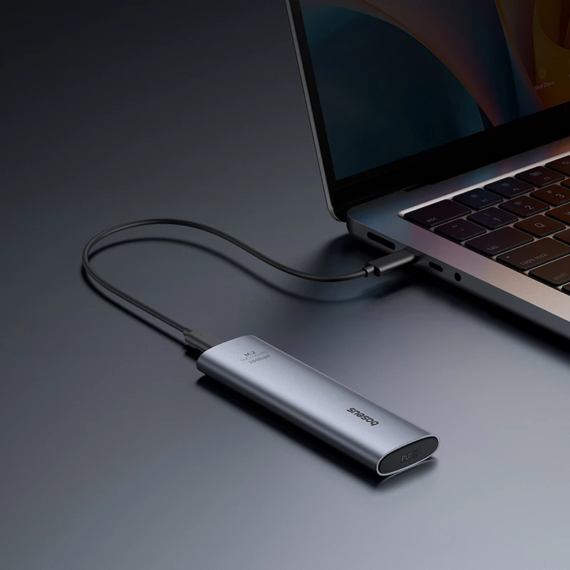 Zunanje ohišje za SSD M.2 NVMe Baseus FlyJoy, 10 Gb/s, sivo