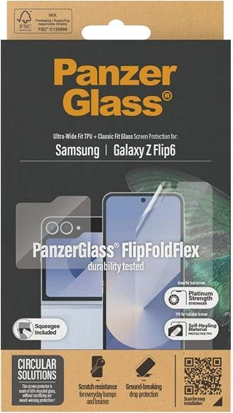 Zaščitni komplet folija in kaljeno steklo za Samsung Galaxy Z Flip 6, PanzerGlass