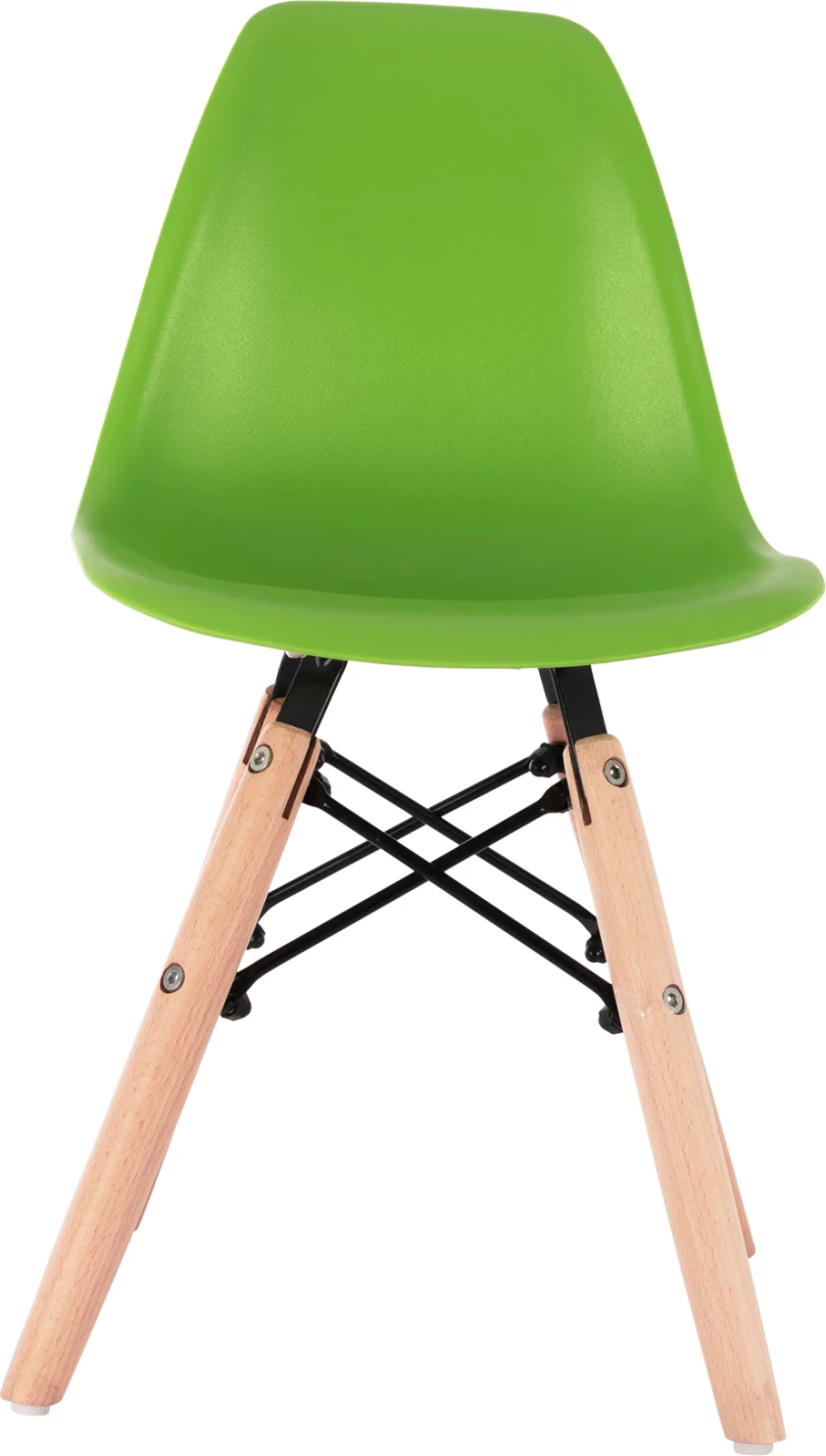 Stol Twist Kid FH8453.03 z lesenimi nogami in zelenim sedežem 30,5x33x59 cm, set 4 kosov