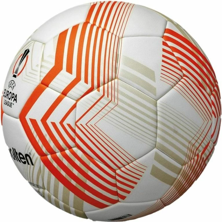 Nogometna žoga UEFA Europa League 2022/23, Molten F5U5000-23, bela/oranžna