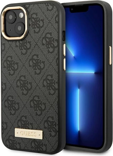 Zaščitni ovitek za iPhone 14 Plus 6,7", MagSafe, črn - Guess GUHMP14MU4GPRK