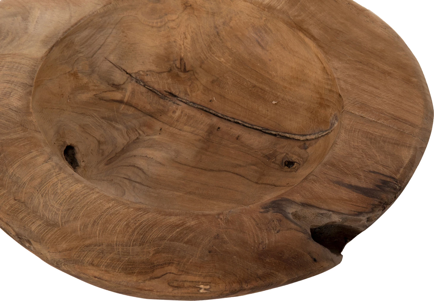 Dekorativna skleda za mizo YOKI FH9627 iz tikovega lesa Φ29x6Hcm