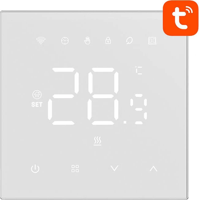 Pametni termostat za bojler Avatto WT410-BH-3A-W, WiFi, bel