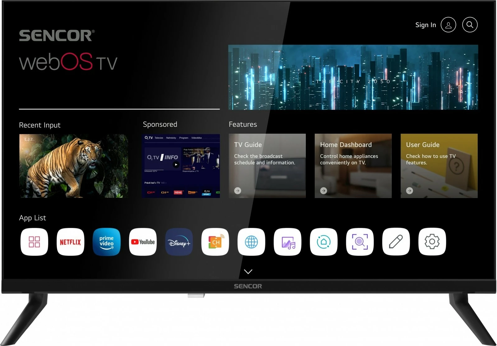 Pametni televizor Sencor SLE 24S803B, 24", webOS LG, HD Ready, črn