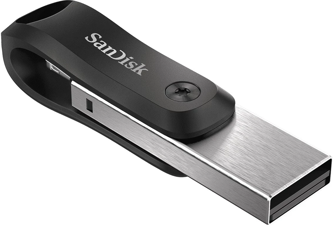 USB ključek 64 GB, SanDisk iXpand, USB Type-A / Lightning, črn, srebrn