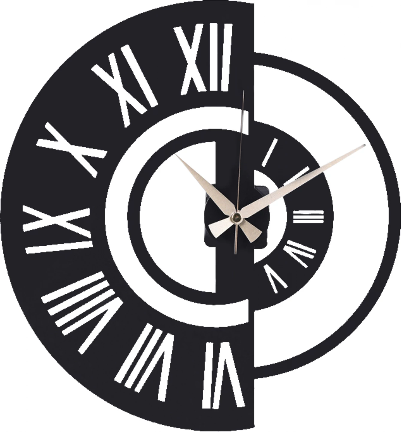 Stenska ura iz kovine črne barve FH7463 41x41 cm