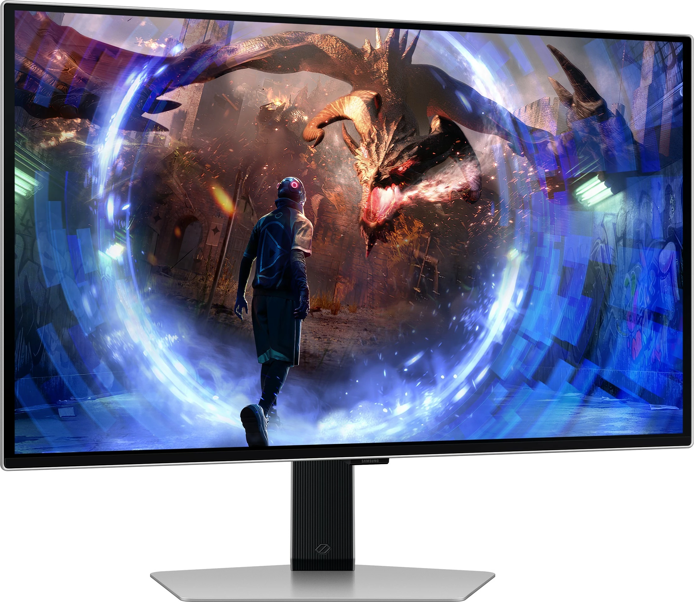 27" OLED Quad HD monitor, Samsung G60SD, srebrn