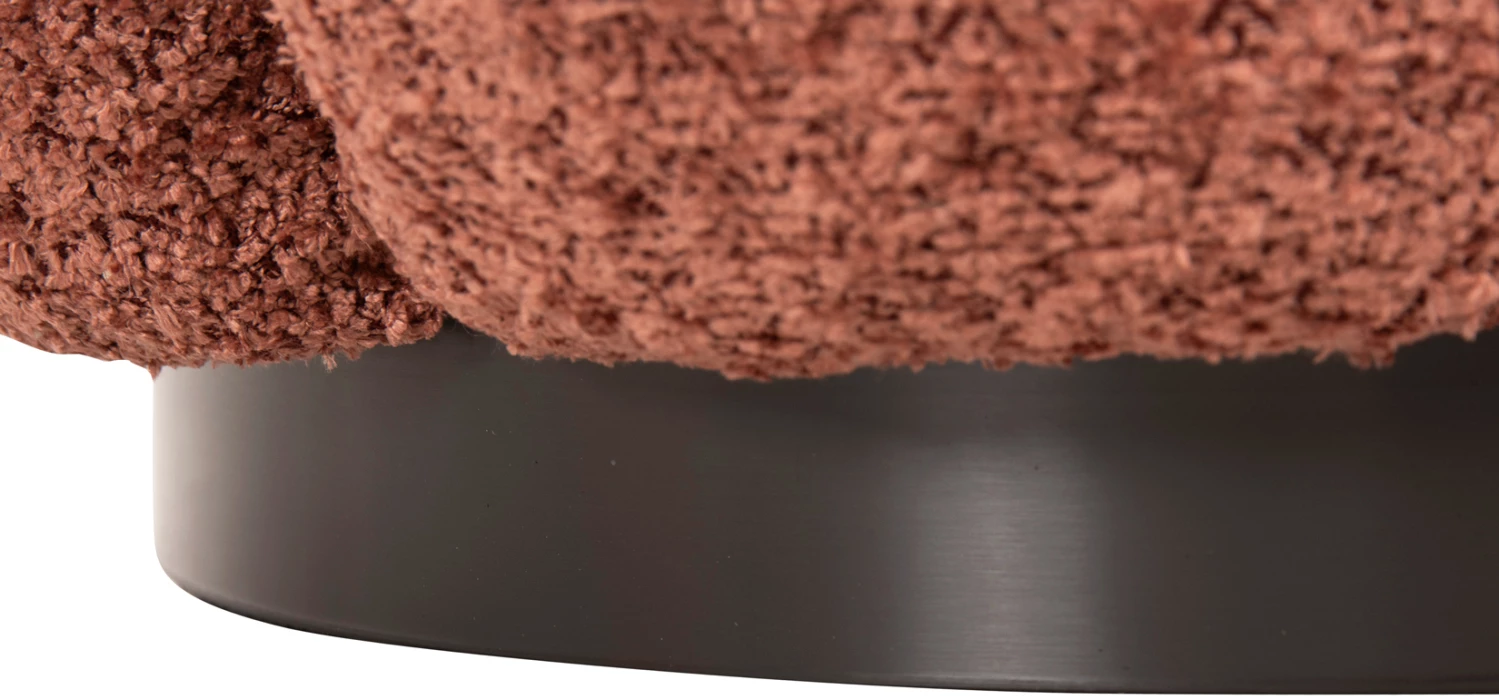 Okrogli stol KRIPP FH9602.02 roza boucle-črna kovinska osnova Φ60x31Hcm
