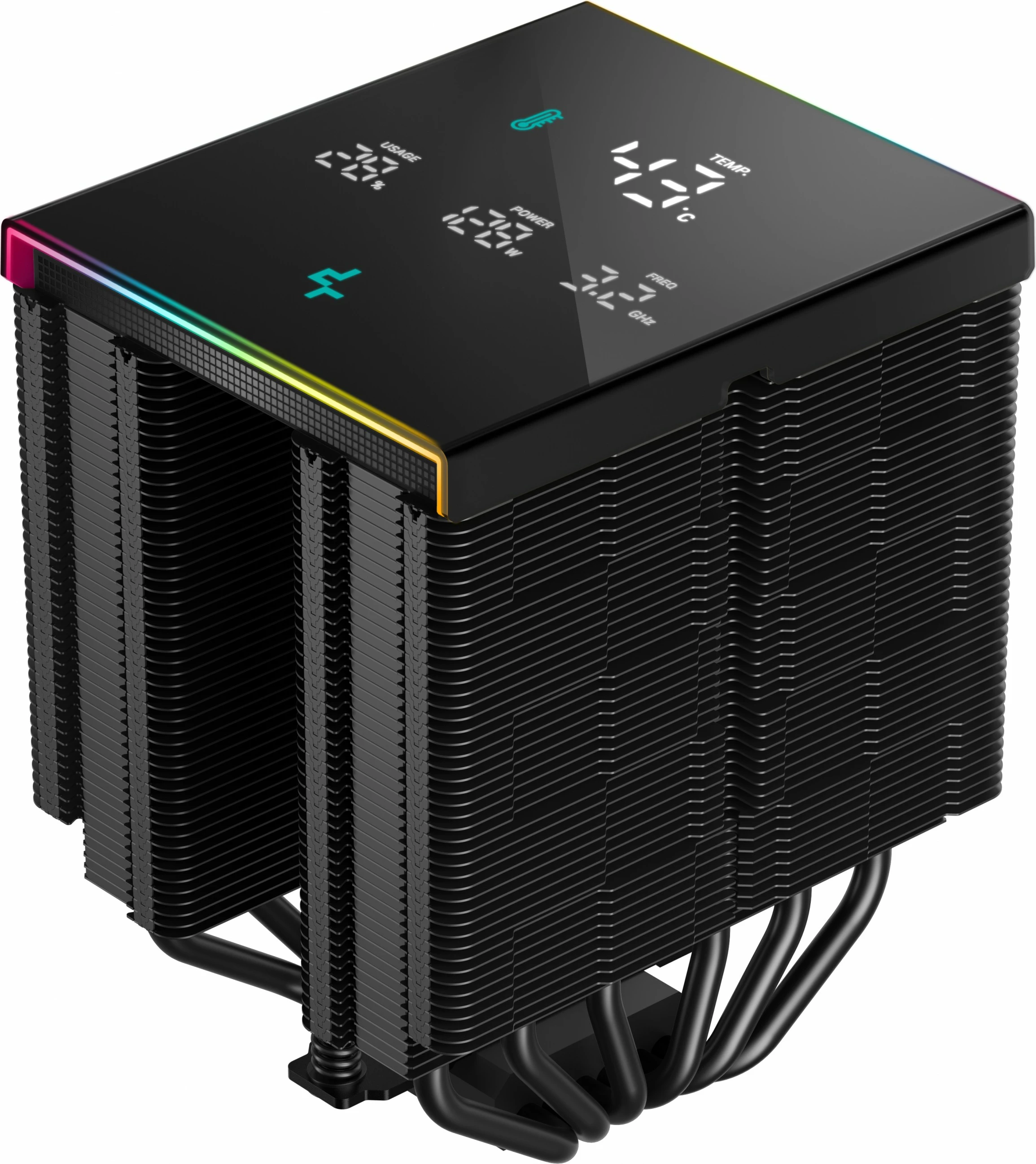 Procesorski hlajenje Deepcool AK620 DIGITAL PRO, 2 ventilatorja, LED, črn