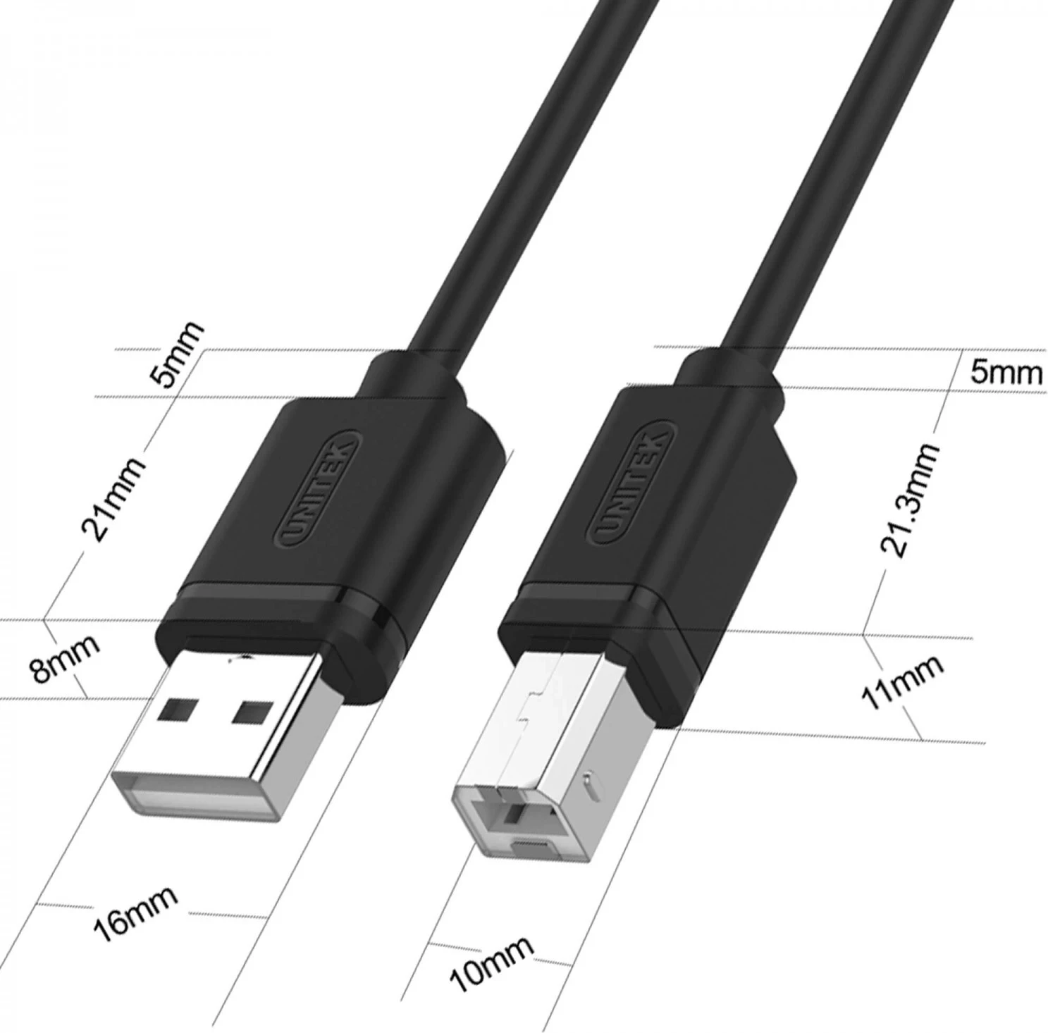 USB kabel Unitek, 2,0 m, črn