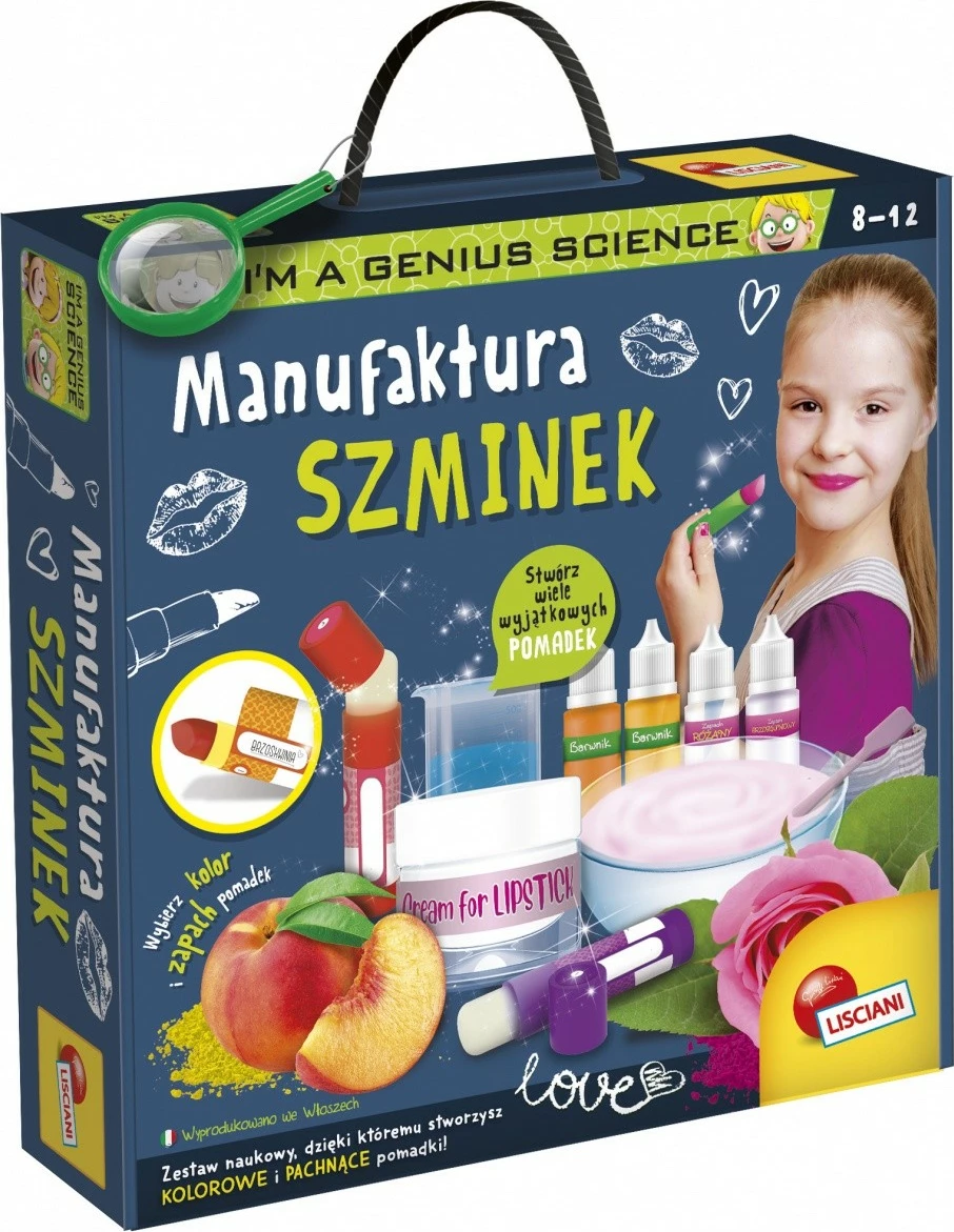 Izobraževalni set Tovarna šmink Lisciani Laboratory I'm a Genius - Lipstick Factory, za dekleta, 8+ let